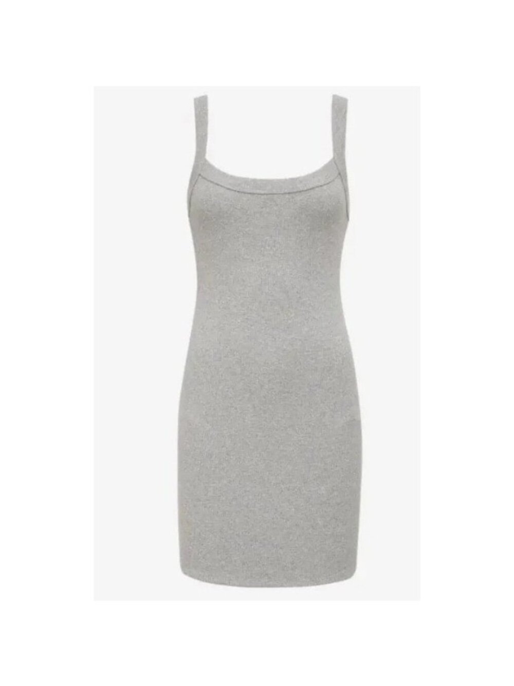 Rumored Core Short Mini Dress Gray L Bodycon Mini Ribbed Cotton Stretch Party